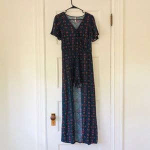 Xhilaration Patterned Short Sleeve Romper Dress